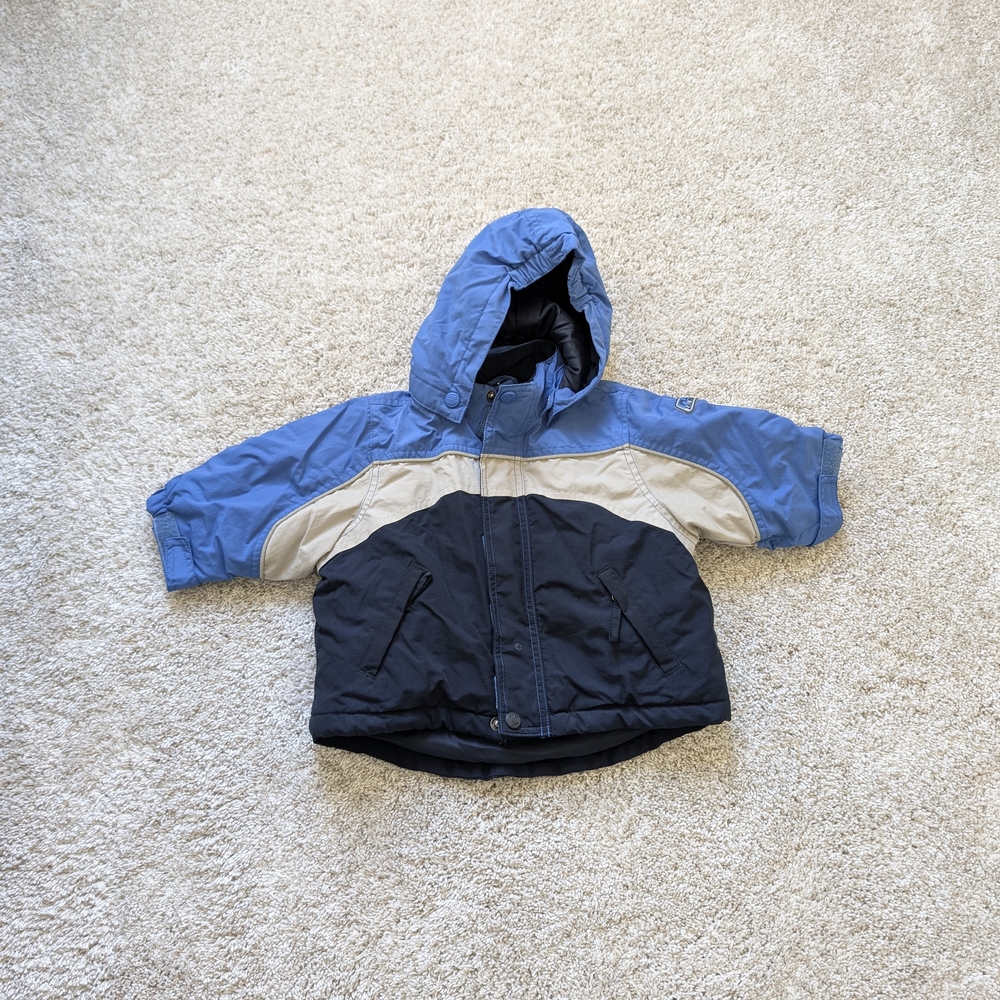 Children's Place Blue and Black Winter Jacket - 9M